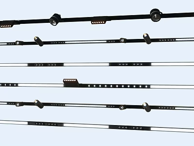 Modern LED Downlights And Spotlights With Multiple Styles And Sleek Black Design 3d model