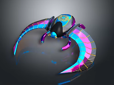 Colorful Futuristic Space Probe Featuring Deployable Wings For Deep Cosmic Exploration 3d model