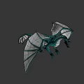 3D Rendered Dragon Character With Blue Scales White Wings And Detailed Features