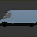 Modern Light Blue Cargo Van With Sleek Exterior And Black Wheel Accents