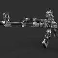 Advanced Tactical Military Rifle With Scope And Modern Camouflage Design Metal Components