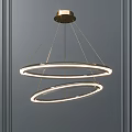 Modern Double Ring LED Pendant Light with Metal Frame and Contemporary Design