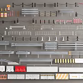Different Styles of Safety Fences and Traffic Barriers with Metal Plastic and Concrete Materials