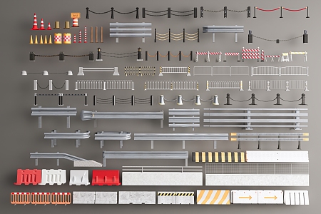 Modern guardrail municipal road railing traffic accessories cordon railing highway railing construction enclosure 3d model