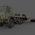 Military Green Heavy Duty Flatbed Utility Truck With Multi Axle And Large Cargo Bed