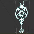 Intricate Metal Sculpture With Horned Skull Pentagram And Ornate Decorative Elements
