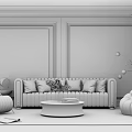 Modern Sofa Coffee Table Combination Simple 3d model