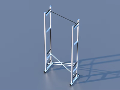 Sturdy Metal Ladder with Multiple Steps and Foldable Design for Home Use 3d model