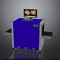 Blue X Ray Security Scanner With Conveyor Belt And Monitor
