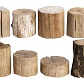 wood stake tree stool 3d model