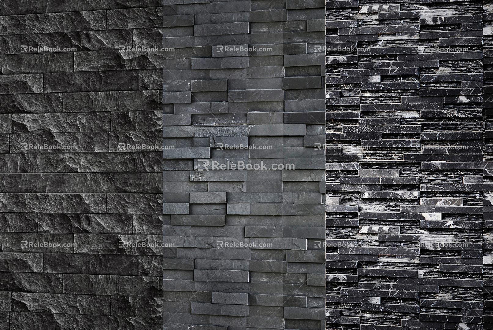 Modern wall culture stone marble brick background wall 3d model