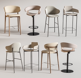 Modern Bar Chair Bar Stool High Stool 3d model