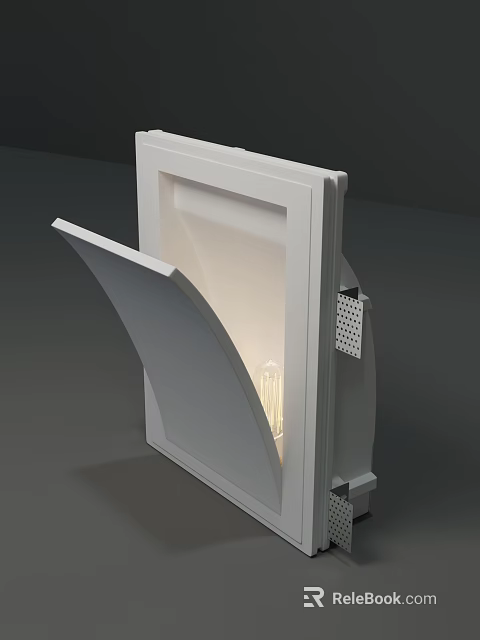 Modern White Wall Lamp With Opened Design And Visible Light Source 3d model