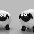 Cute Cartoon Sheep Toys With White Wool Black Ears Eyes And Legs