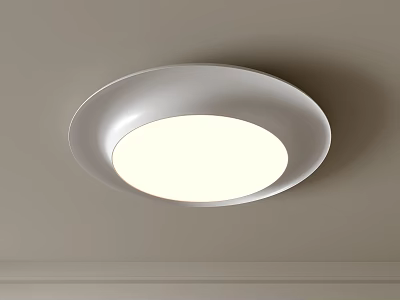 White Round Flush Mount Ceiling Light Installed On Ceiling For Bright Home Interior Lighting 3d model