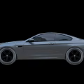 Gray Sporty Coupe Car With Two Door Design And Black Rims