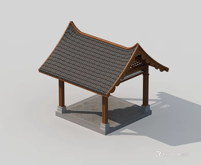 Classic Wooden Swing Door Design With Hinges For Home Interior Decoration 3d model 