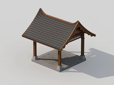 Classic Wooden Swing Door Design With Hinges For Home Interior Decoration 3d model