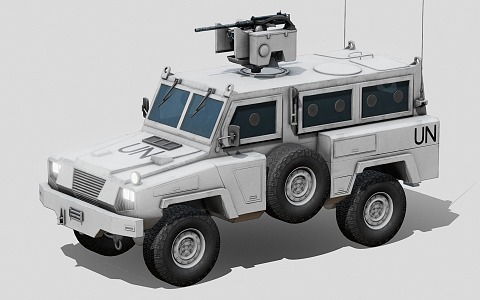 Armored vehicle United Nations MRAP anti-mine anti-ambush vehicle 3d model