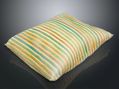 Soft Decorative Cushion With Colorful Striped Design For Home Use 3d model