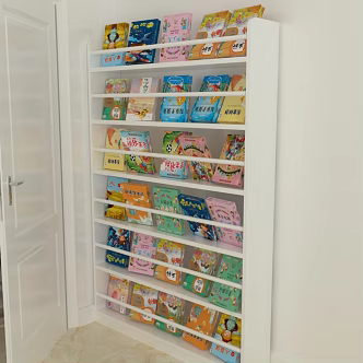 Door Shelf Bookshelf Children's Room Bookshelf 3d model