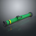Green And Yellow Striped Long Cylindrical Weapon Barrel With Black End Parts