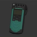 Handheld Digital Light Meter With Green Black Body And Display Screen 3d model
