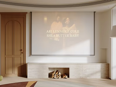 Modern Projection Monitoring System For Home Indoor Surveillance Setup With Large Screen In Living Room 3d model
