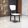 Modern Dining Chair With Black Frame And White Seat In Minimalist Design