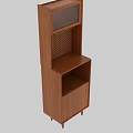 Modern Wooden Sideboard Cabinet With Drawers Shelves And Woven Rattan Door Design