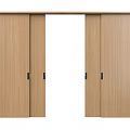 Modern Natural Wood Sliding Doors With Double Panel Sleek Interior Design