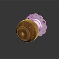 Modern Wooden Door Knob With Polished Metal Base For Interior Home Use