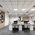 Modern public office area 3d model