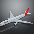 Detailed Qantas Aircraft Model With White Body And Red Tail For Aerospace