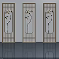 Modern Swing Doors Featuring Elegant Carved Floral Patterns And Decorative Design 3d model