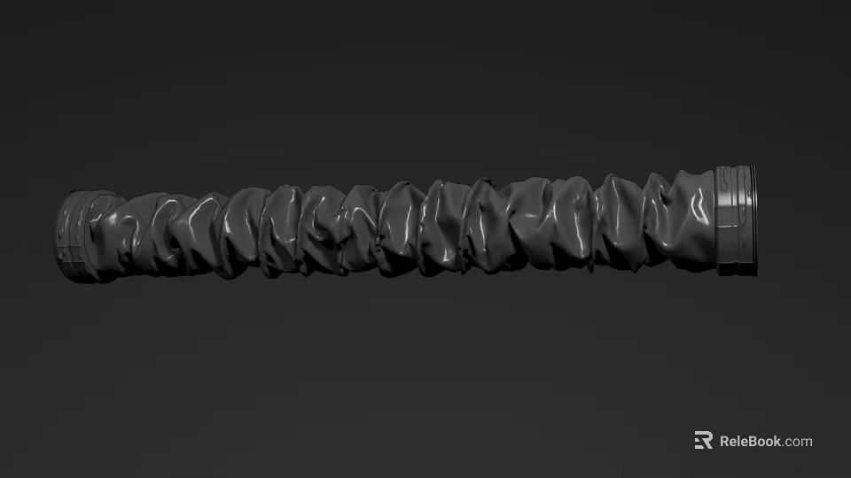 Black Decorative Ornament Set With Ruffled Texture Long Strip Design For Modern Decor 3d model 