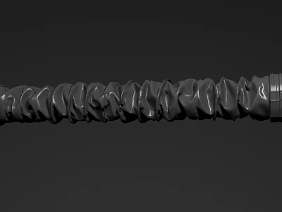 Black Decorative Ornament Set With Ruffled Texture Long Strip Design For Modern Decor 3d model