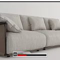 Modern three-seat sofa multiplayer sofa 3d model