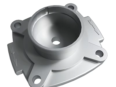 Industrial Metal Mechanical Component With Circular Center And Mounting Holes Design 3d model