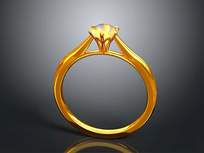 Elegant Gold Ring Featuring Sparkling Diamond For Classic Fashion Jewelry Accessory 3d model