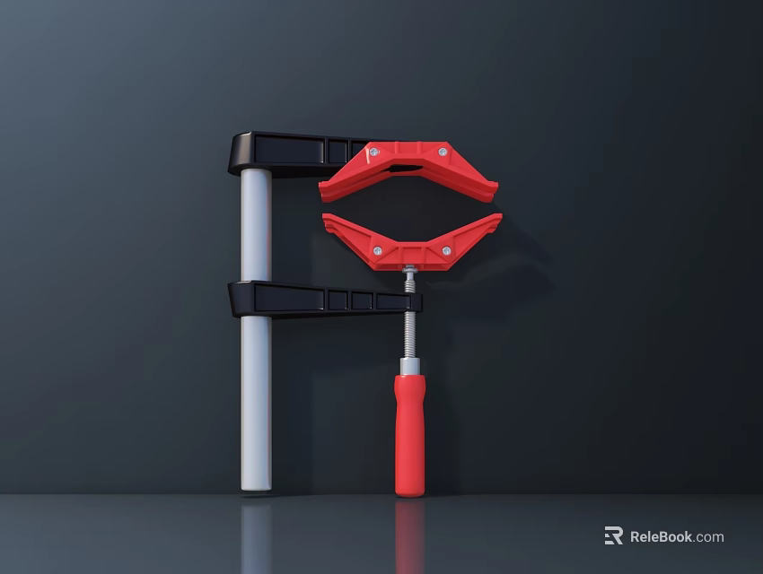 Red And Black Heavy Duty Clamp Tools For Professional Workshop Applications 3d model 