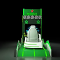 Red Bull Interactive Zone With Racing Simulator Car Seat And Gaming Setup 3d model
