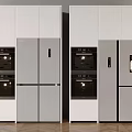 Zero Embedded Ultra-thin Refrigerator Four-door Three-door Refrigerator with Screen Intelligent Steamer Oven Refrigerator Cabinet 3d model