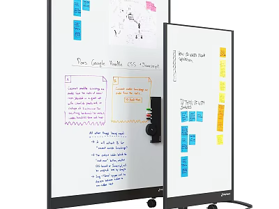 Musical Instruments And Art Supplies With Organized Whiteboard Planning Notes 3d model