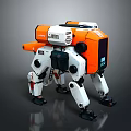 Orange White Quadruped Robot With Mechanical Structure Unit 731 And 507 3d model