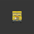 Yellow DHL Delivery Truck Model With Red Logo And Open Door Design