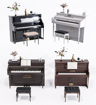 Modern Piano Combination 3d model