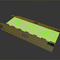 Green Floor Mat With Black Base Textured Surface And Anti Slip Design