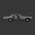 Shiny Silver Classic Car With Open Scissor Doors And Reflective Body