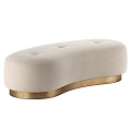 Modern Luxury Curved Upholstered Bench With Gold Metal Base For Stylish Home Interior Decor